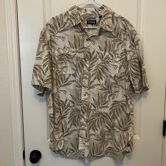 Chaps Other - Chaps Men's Short-sleeve Crosshatch Fern Button-down Shirt